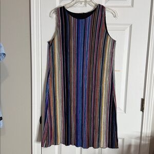 Ronni Nicole Multi Color Stripe Sleeveless Dress, size 8